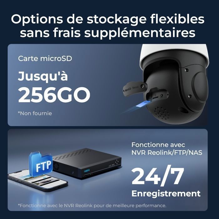 Reolink Caméra de Surveillance 4K 8MP PoE,Zoom Optique 5X,Pan 360°& Tilt 90°,Suivi Auto,Vision Noc Couleur,Détection Intelligente