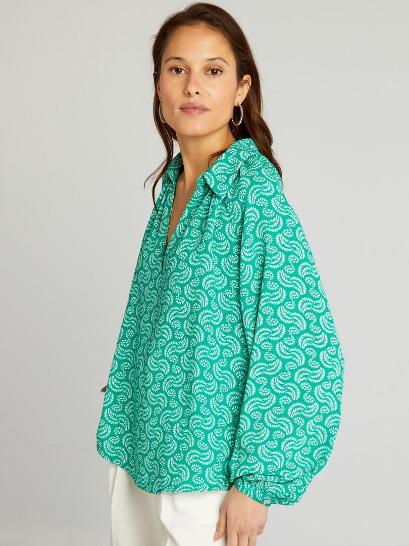 Blouse met patroon - GROEN