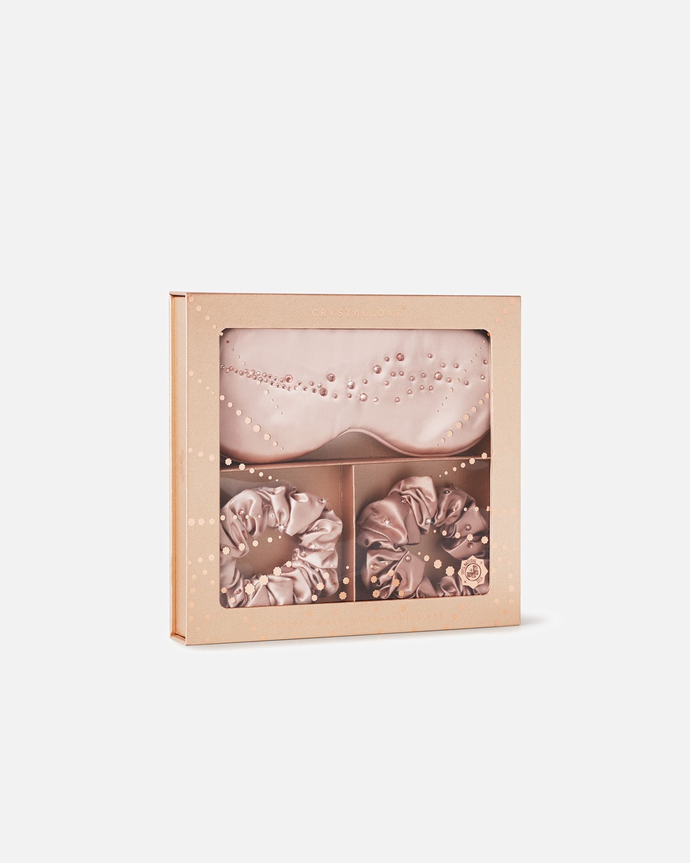 Ensemble d'accessoires de soin Crystallove : masque en soie et élastique à cheveux – 1 pièce