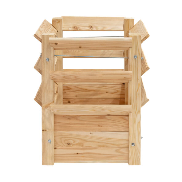 Strat de grădină înălțat din lemn de zada Premium L Natural, 66 x 66 x 73 cm