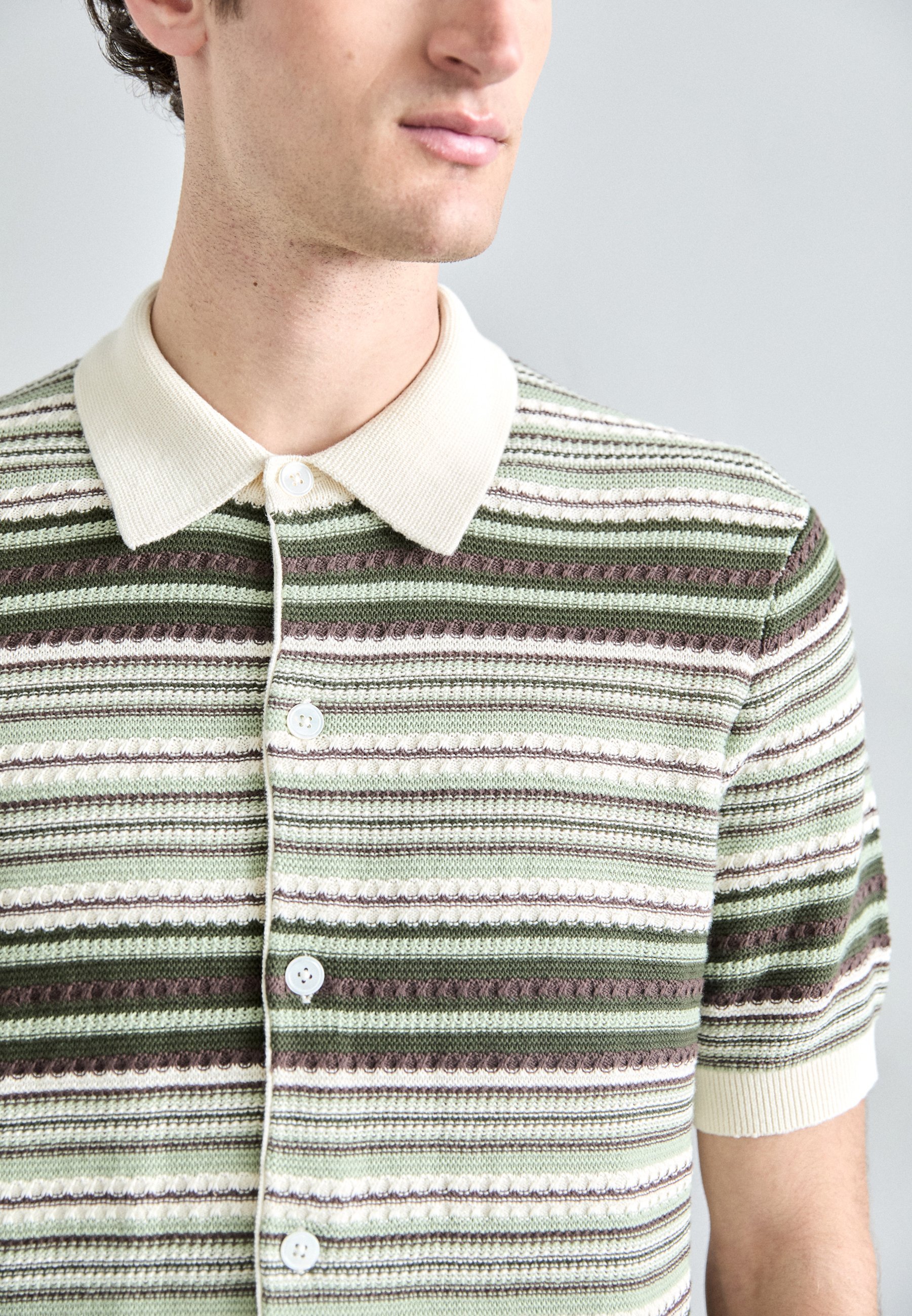 NN.07 NOLAN - Camicia - a righe verdi