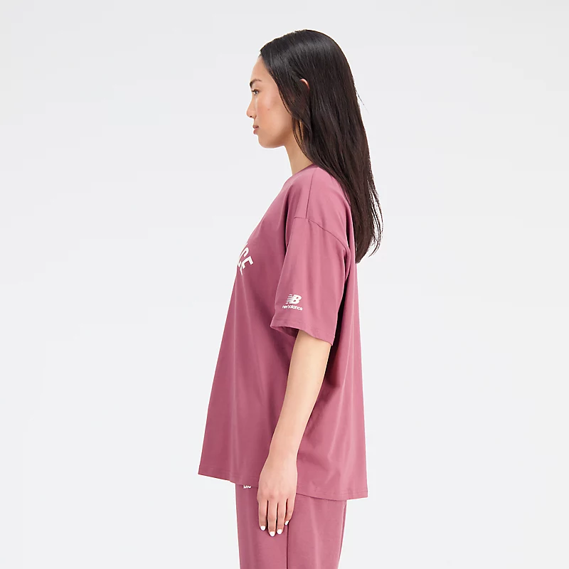Koszulka oversize Femme Essentials Varsity – spretig bordowy
