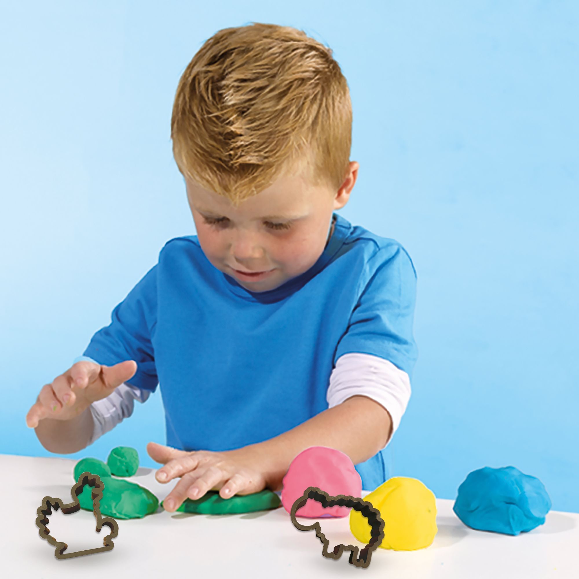 Giant Eco-Friendly Modeling Clay Kit (7 x 90g with tools) - SES Creative - Dough - Made in the Netherlands - Wooden roller - Age: 2+