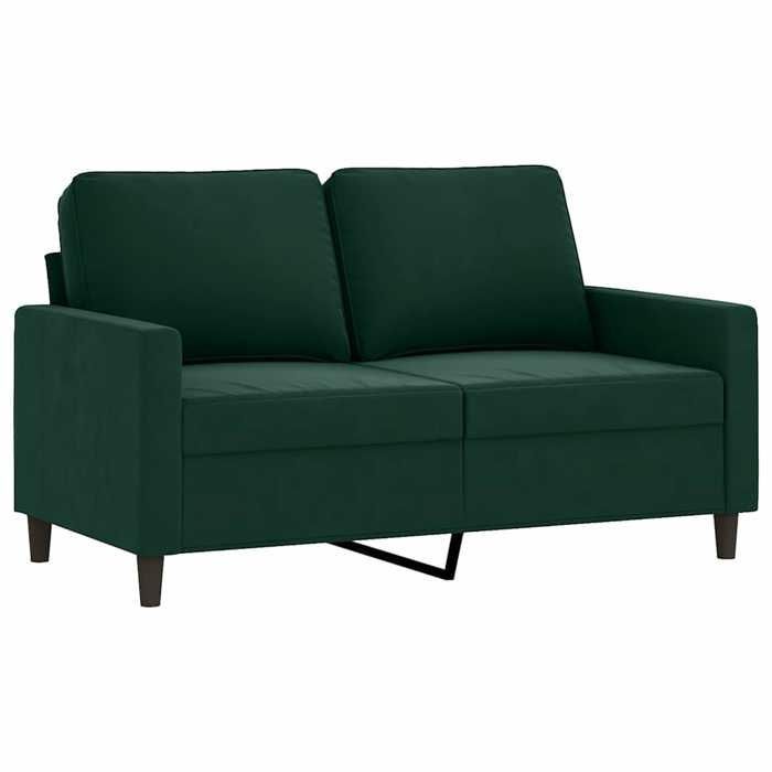 Conjunto de sofá de veludo - vidaXL - 3 peças - Verde escuro - Veludo - Poltrona - Sofá de 2 lugares - Sofá de 3 lugares