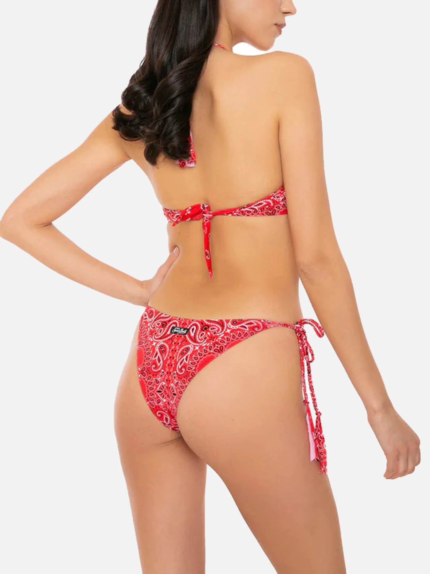 Roter Damenbikini mit amerikanischem Oberteil
