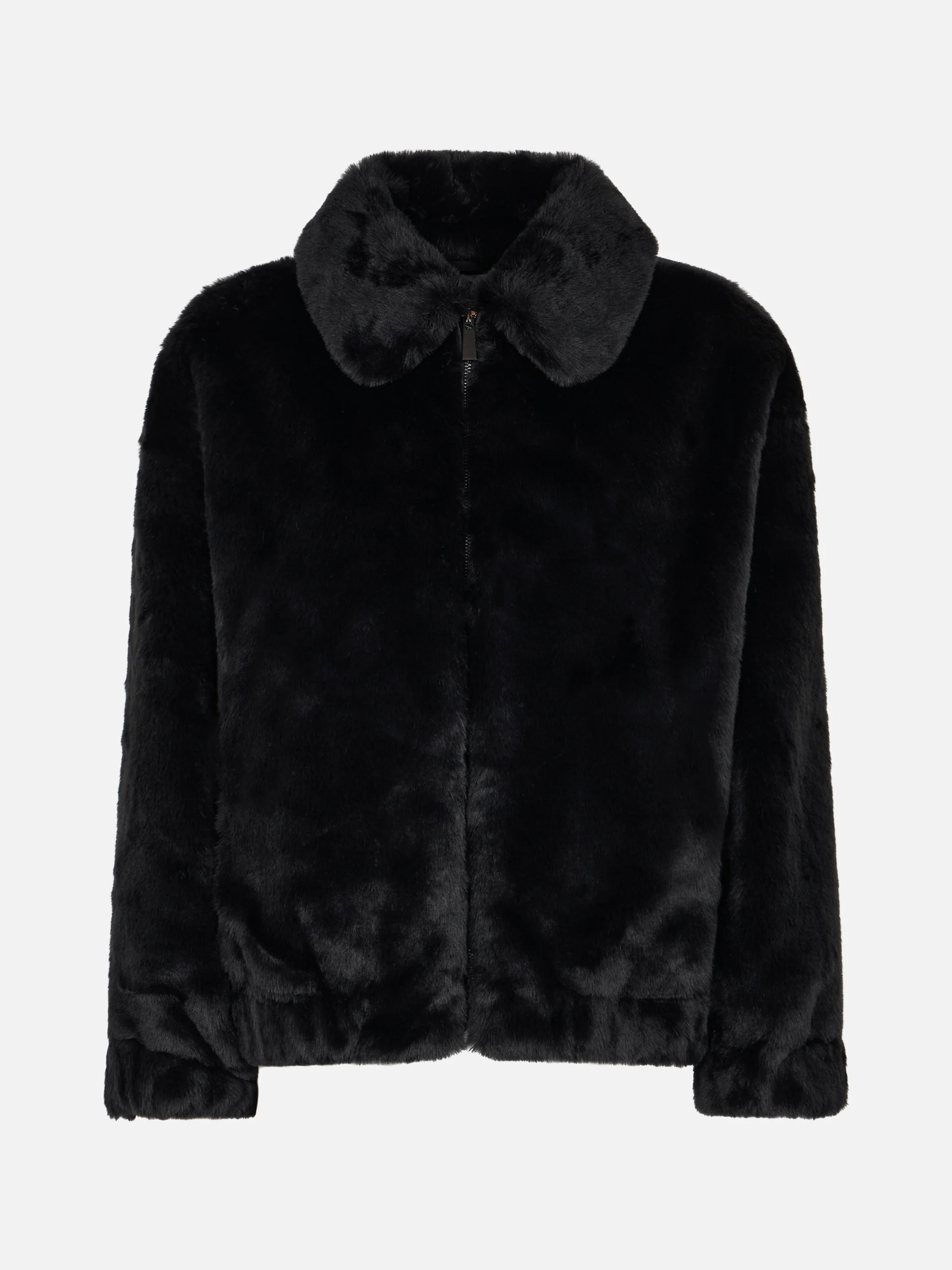 Chaqueta bomber de pelo sintético para mujer de Abel con cuello y estampado de San Bartolomé