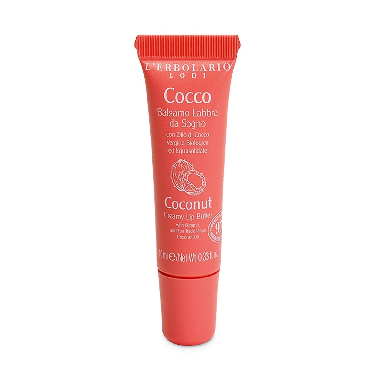 L'ERBOLARIO Coconut Dream lippenbalsem 10 ml, voedend en beschermend.