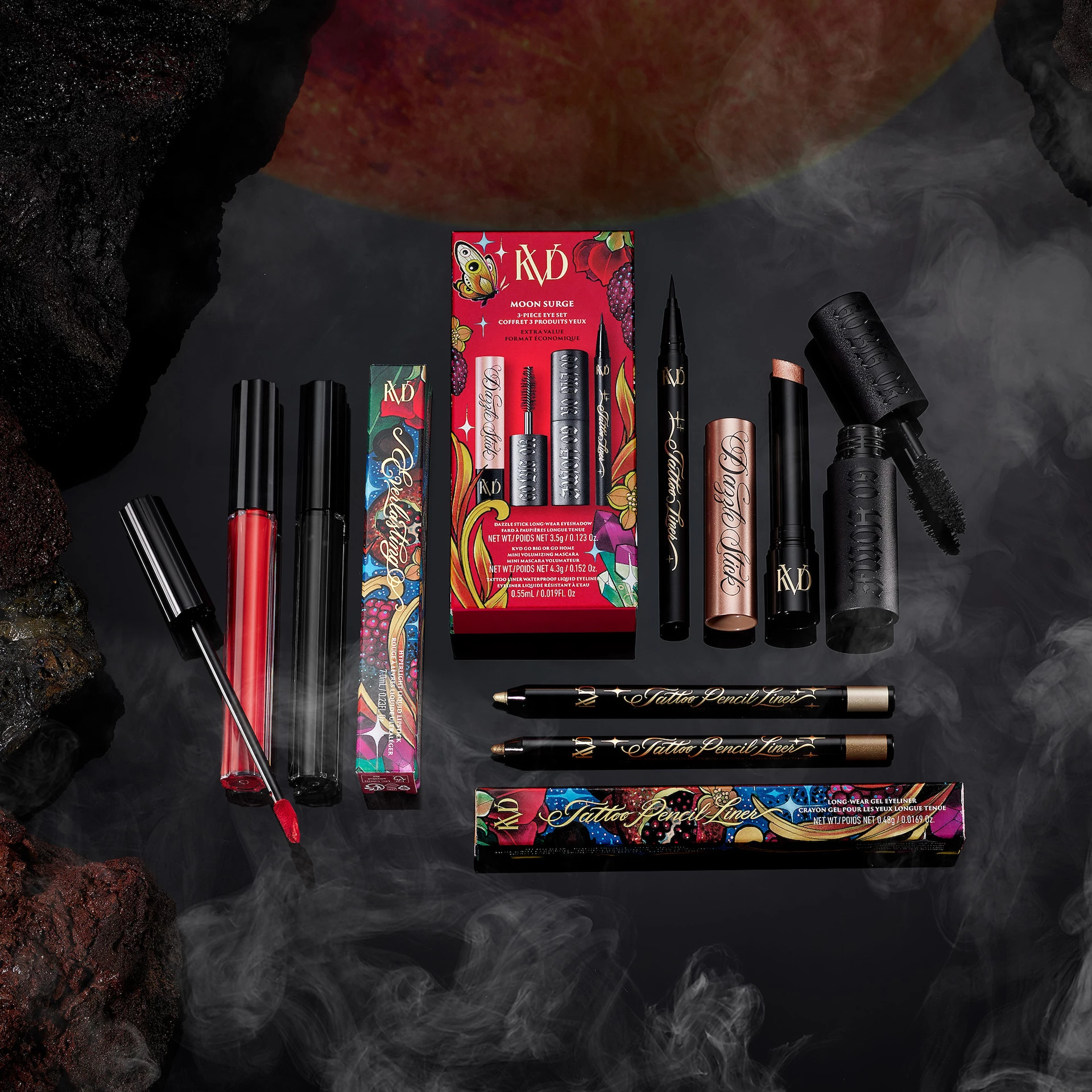 Ruj lichid ultra-luminos, rezistent la transfer, permanent – Colecția Moongarden Cobra Lily - KVD