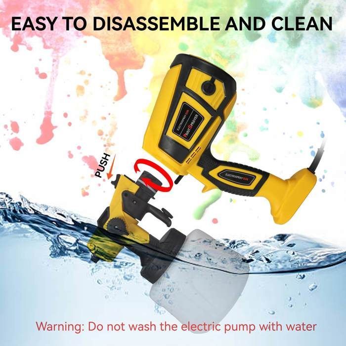 Pistola pulverizadora eléctrica inalámbrica de 850 W y 1400 ml - Pulverizador de pintura - con 4 boquillas y 3 modos de pulverización