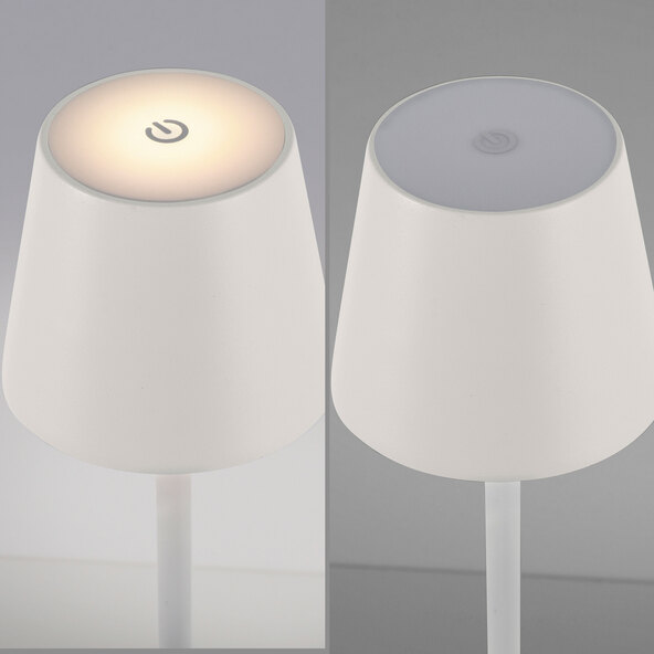 LED-Akku-Stehleuchte Buria, weiß