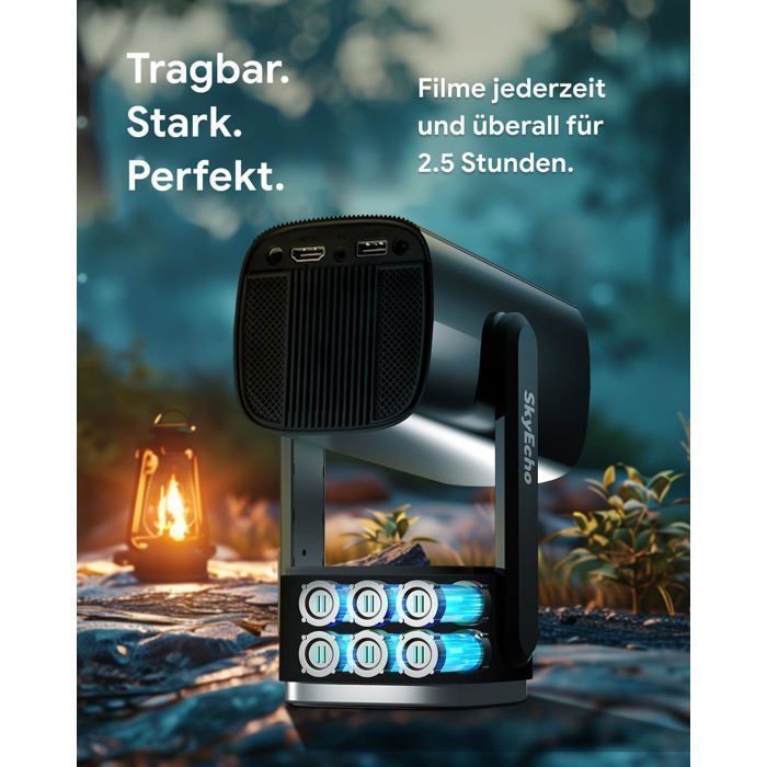 Projector - SKYECHO - FreeONE-Pro - 1080P - Verbeterde 4K - Ingebouwde batterij met een gebruiksduur van 2 uur