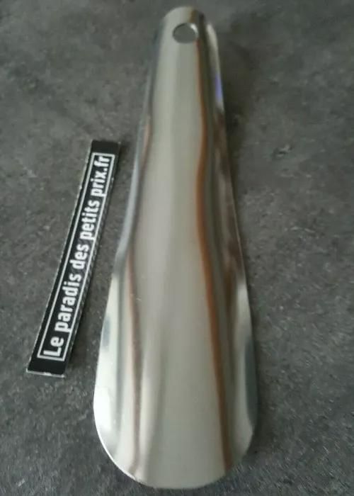 Schoenlepel van roestvrij staal, 16,5 cm, metalen schoenlepel, gemaakt in Frankrijk.