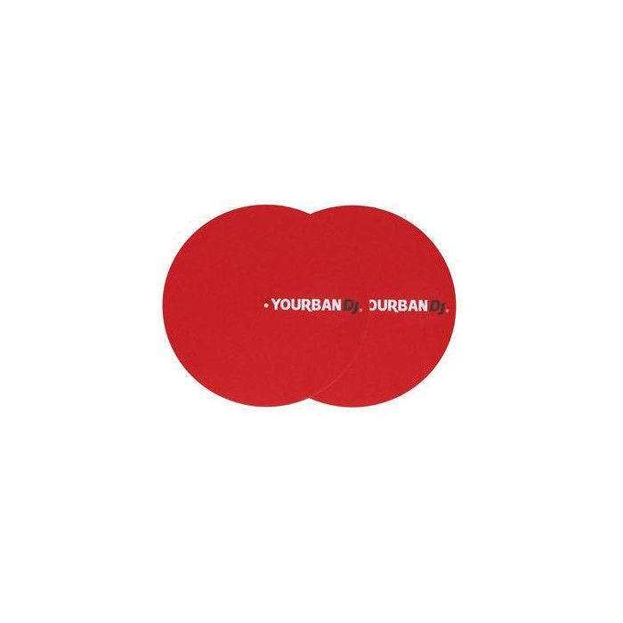 Pair of Yourban Dj YS 220 R Red felt mats for turntables