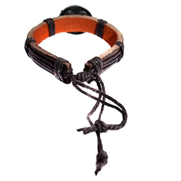 JKZOK Wolf Teen Women's Derek Hale Triskelion Bracelet - The werewolf spiral in leather with symbol