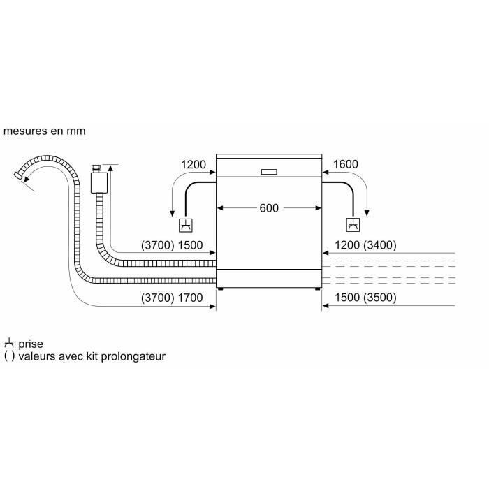 BOSCH SMI6ZCS10E SER6 Half-inbouwvaatwasser - 14 couverts - Inductie - 60 cm breed - 40 dB - Energieklasse B - Lade - Geborsteld staal