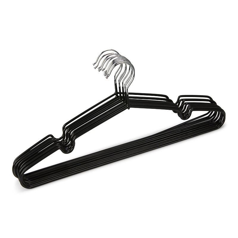 Hem Klädhängare 10-pack PVC-belagd metall svart