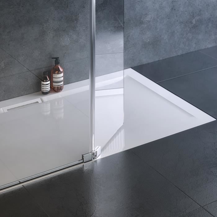Receveur de douche Flight Pure 140x80 antidérapant - Jacob Delafon - PN24 - Blanc mat - Béton de synthèse