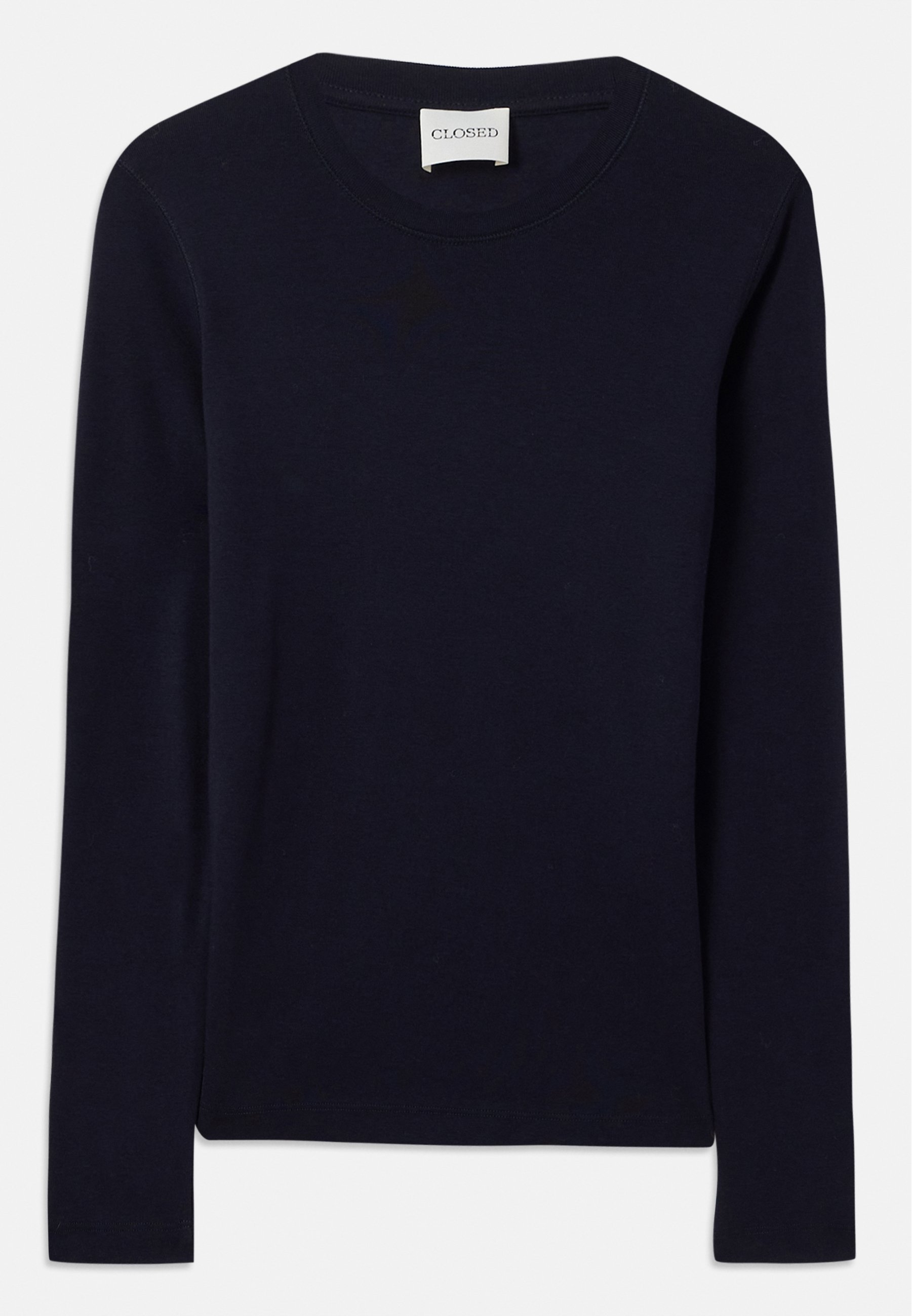 Geschlossenes Rundhals-Langarmshirt - Langarmshirt - dunkle Nacht