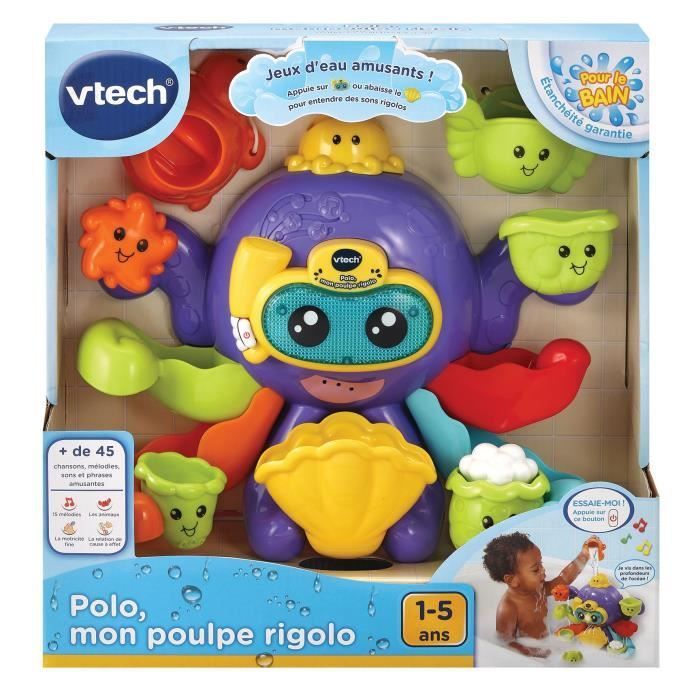 Jouet de Bain interactif VTECH BABY - Polo, Mon Poulpe Rigolo - Multicolore - Pour Bébé de 1 à 5 ans