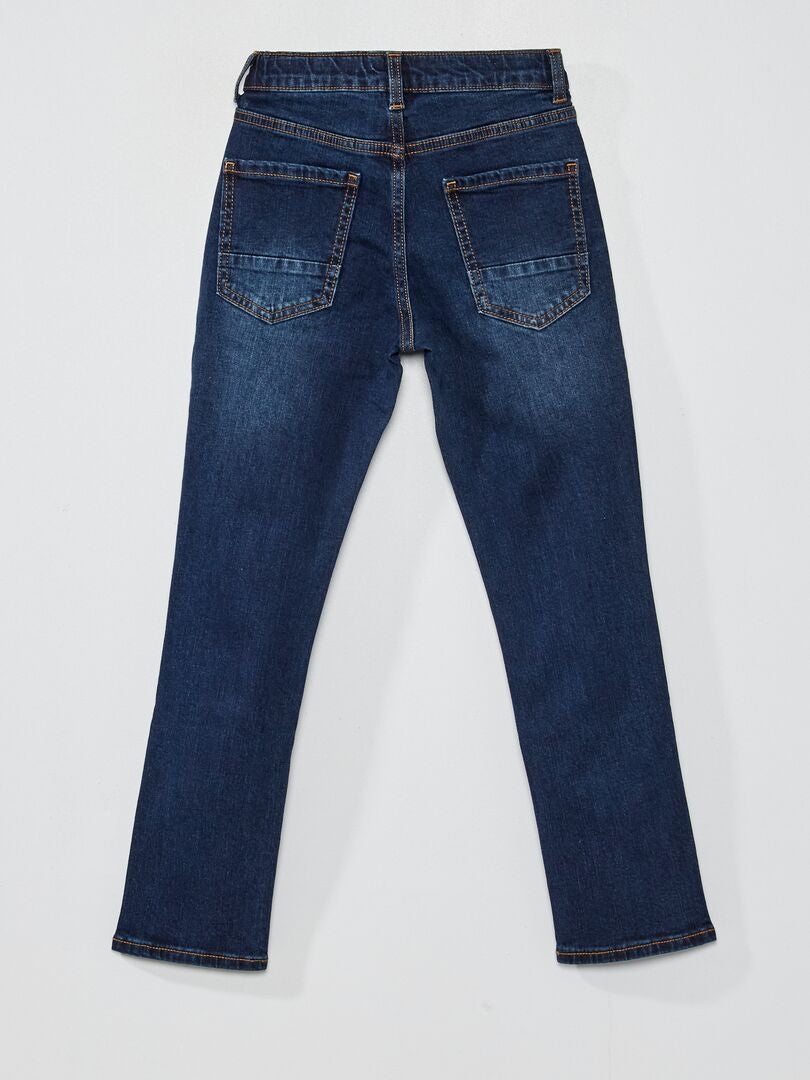 Calça jeans de corte regular com 5 bolsos - AZUL