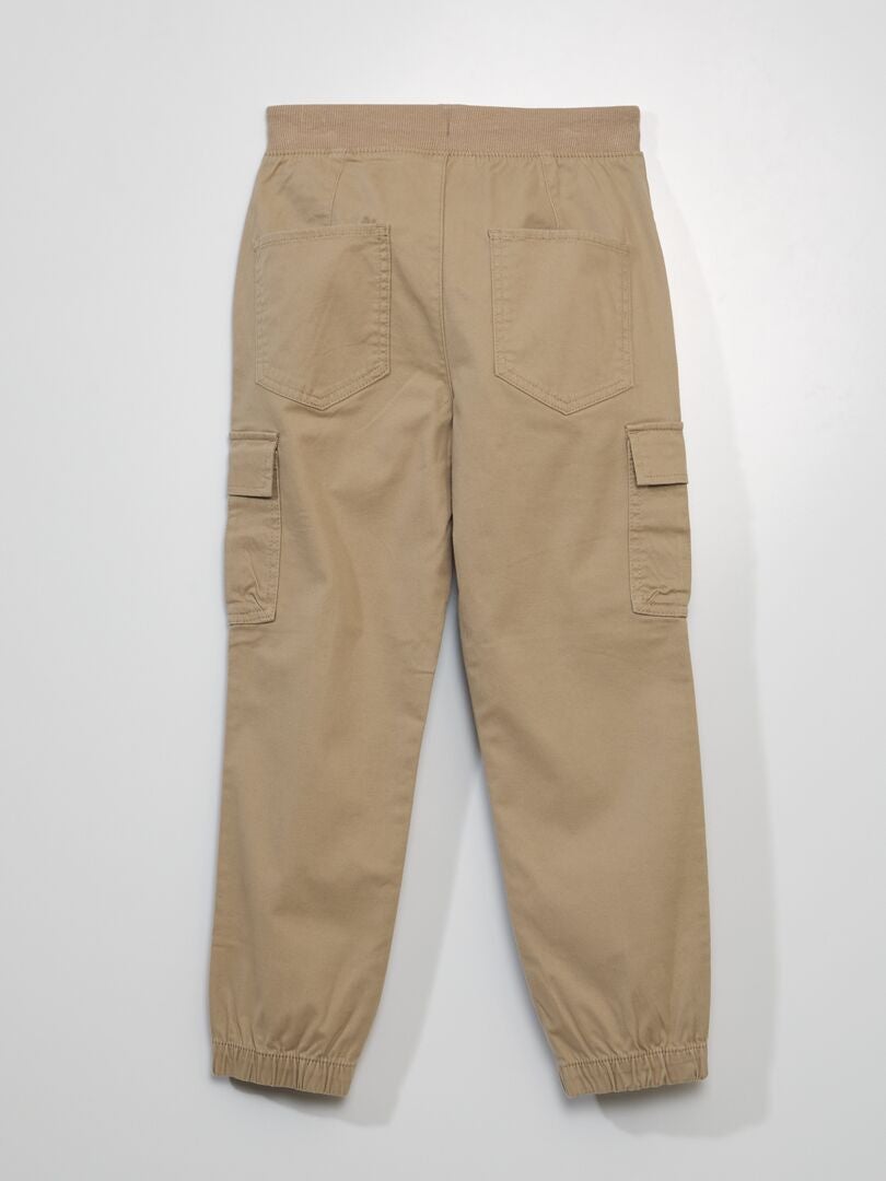 Broek met klepzakken - Comfortabelere pasvorm - BEIGE