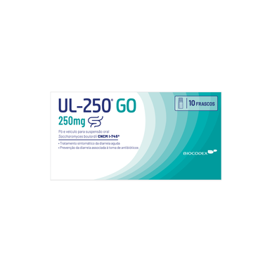UL 250 UL-250 Go 250 mg CNCM I-745 Pulver Symptomatisk behandling av akutt diaré 10 hetteglass 10 hetteglass