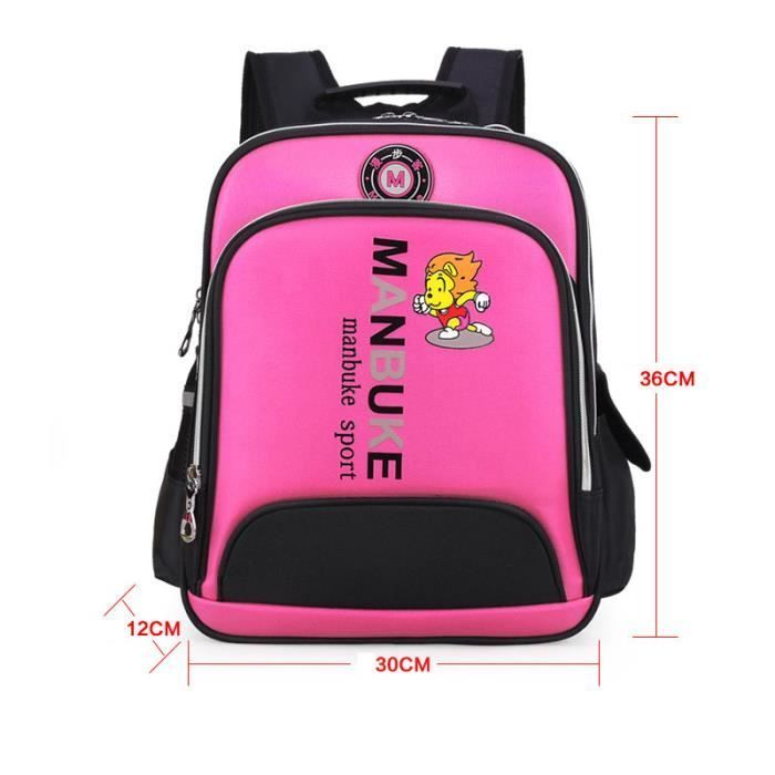 Unisex Casual Backpack for Boys and Girls, Cute School Bag - Waterproof Nylon - Pink