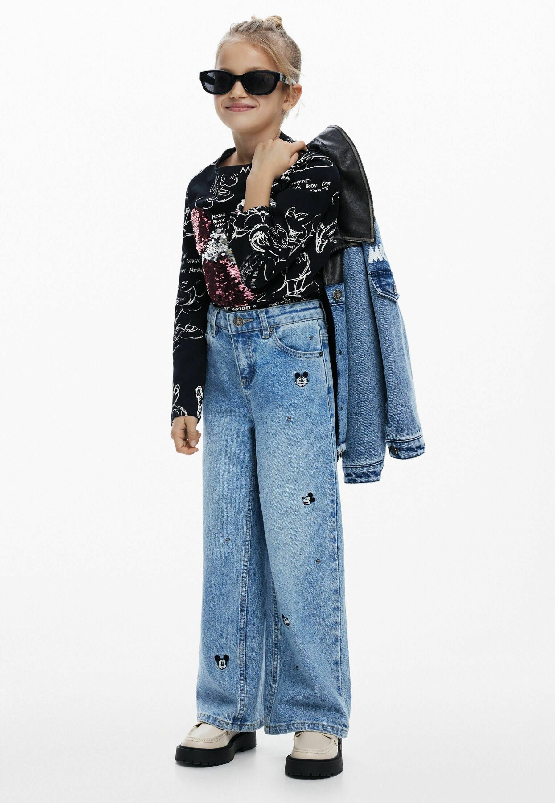 Jean évasé Desigual MICKEY - bleu