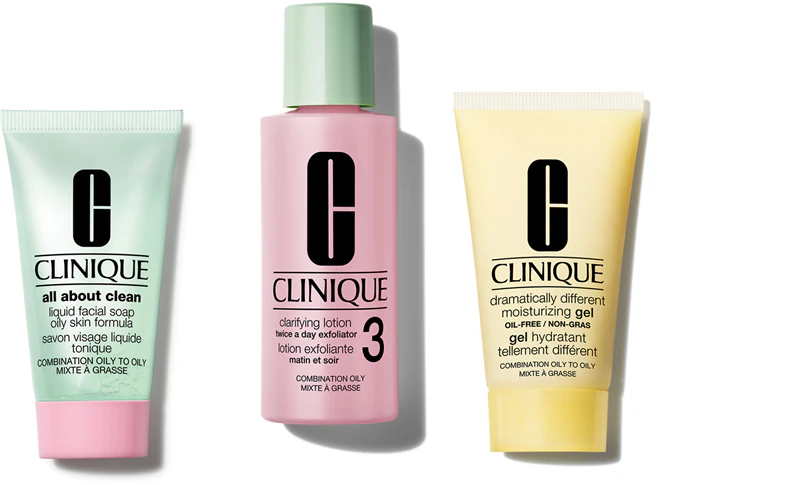Kit Mini Clinique para Rotina de Pele Saudável Tipo 3 - Conjunto de Presente