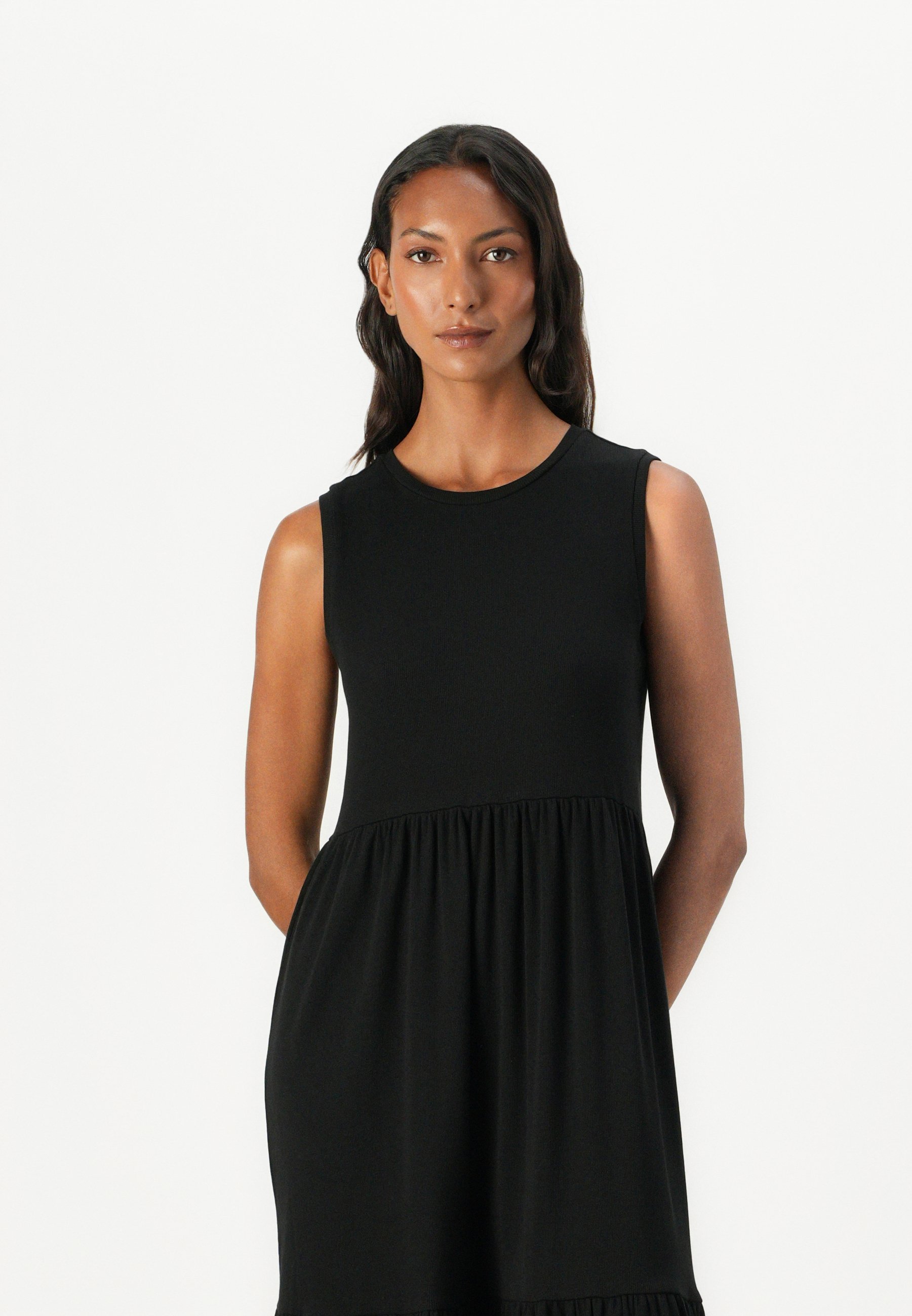 TOM TAILOR DENIM MIDI DRESS - Žerzejové šaty - black