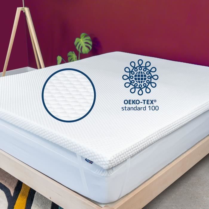 Cubrecolchón de espuma viscoelástica 140x200cm - BDREAMS - ROLLOS - Calidad hotelera - 6,5cm de grosor