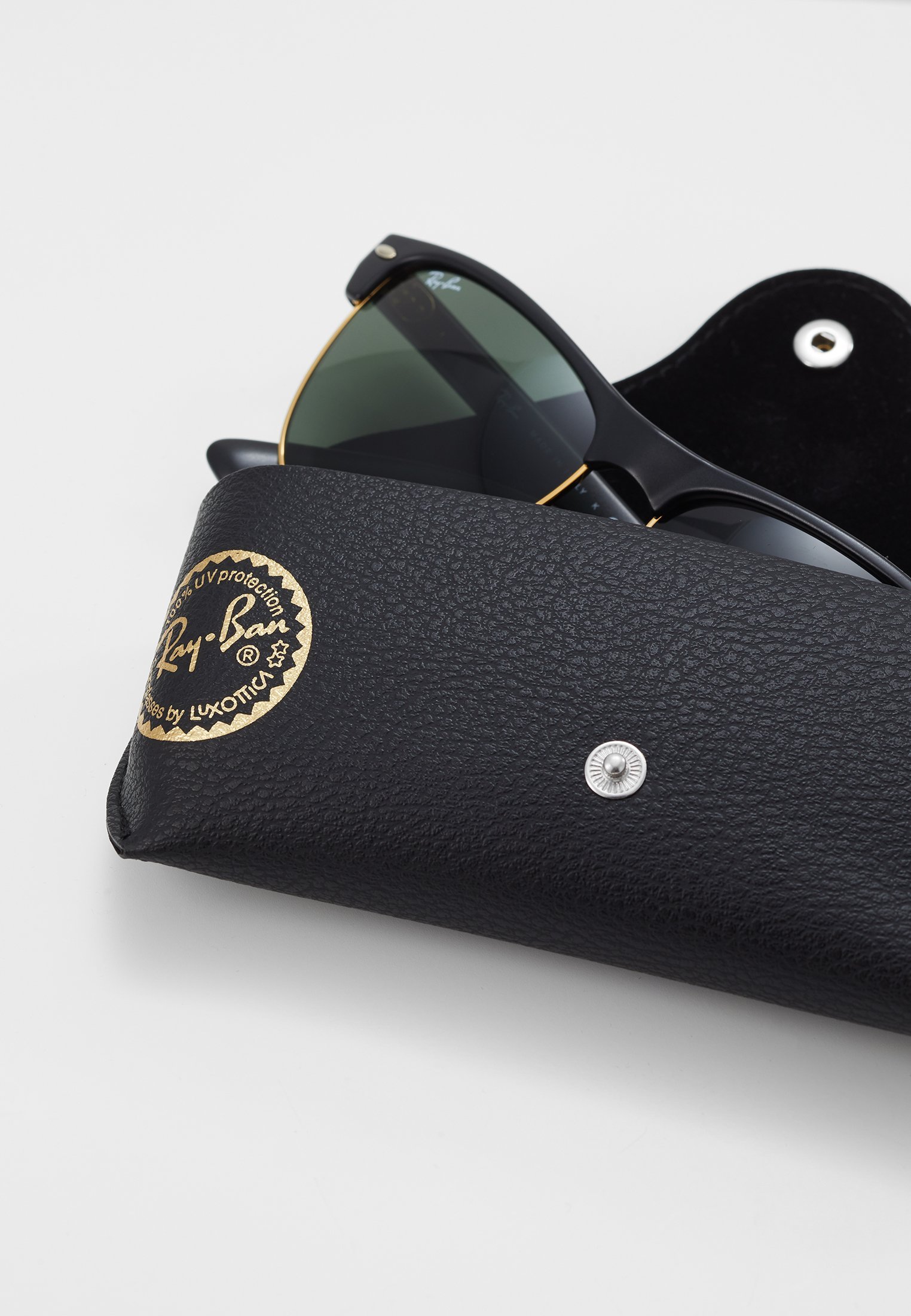 Ray-Ban CLUBMASTER - Occhiali da sole - nero semi-lucido/arista