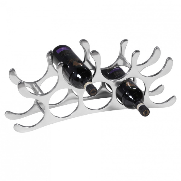 FineBuy Stojak na wino metal srebrny