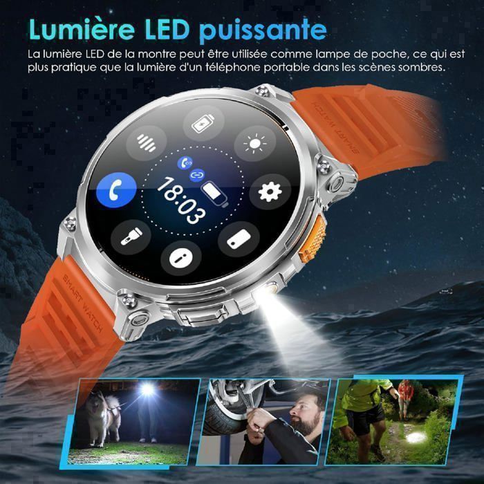 Montre Connectée Homme Avec Appels Bluetooth Et Écran Hd 1.85