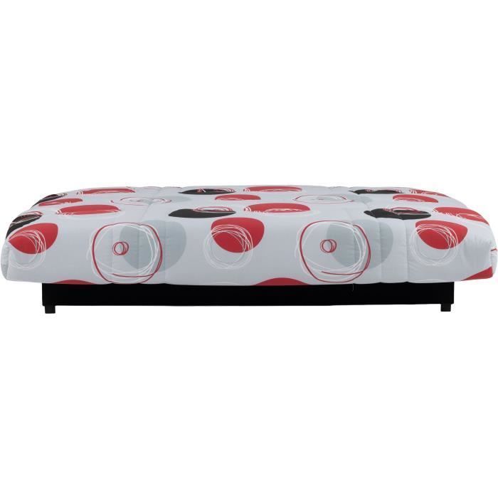 Sofá cama Click-clack de 3 plazas - Gris Planeta - 190 x 90 x 92 cm - PIXIE