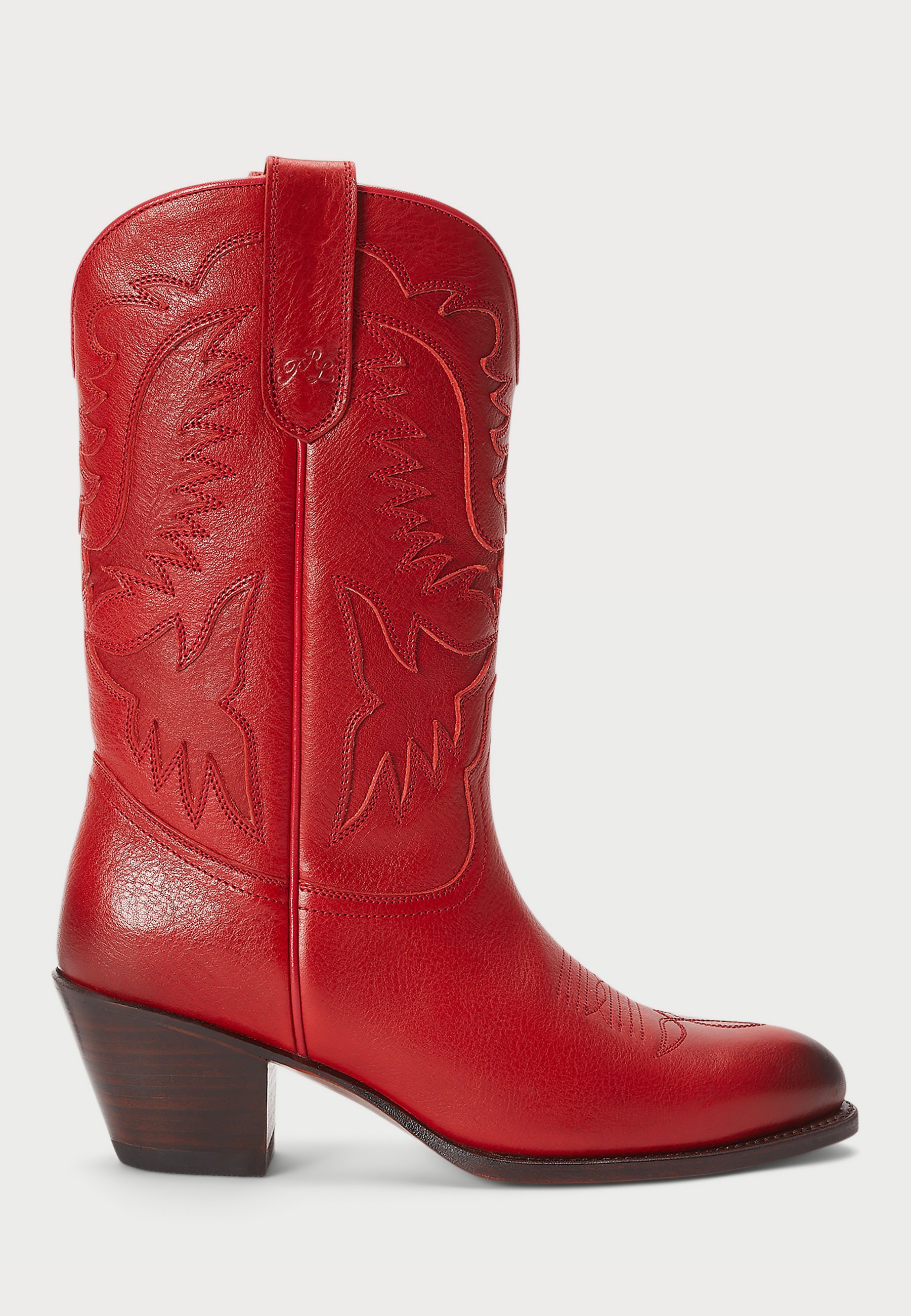 Bottes de cowboy en cuir Polo Ralph Lauren - Bottes de motard - rubis foncé