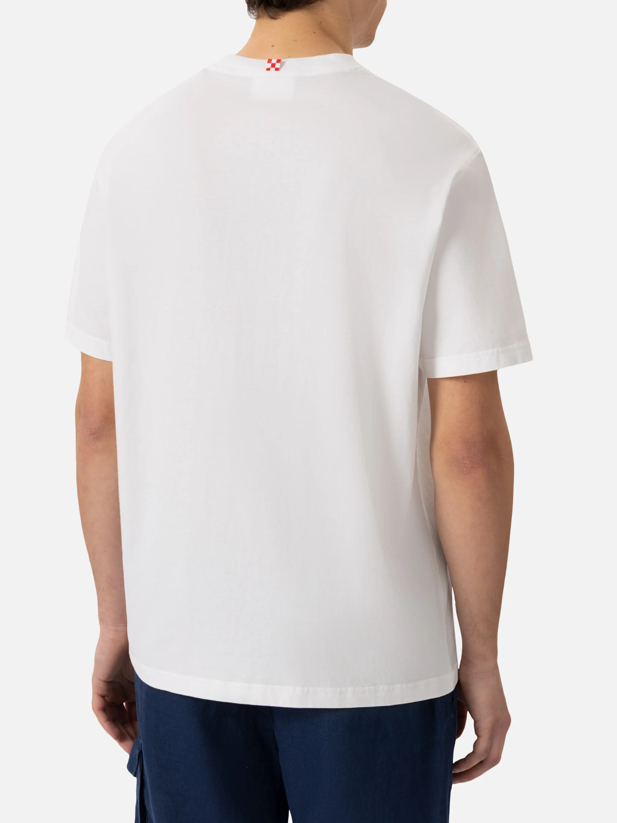 Portofino heren T-shirt van klassiek katoenen jersey met Drink-borduurwerk.