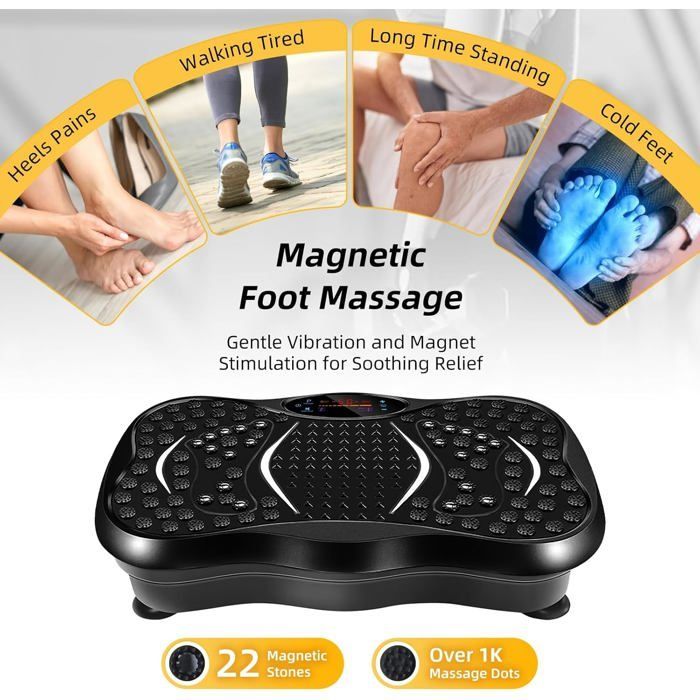 Vibrationsplattform – EVOLAND – 10 Stufen – 5 Programmmodi – Integriertes Bluetooth – mit Fernbedienung – Maximale Belastbarkeit: 150 kg