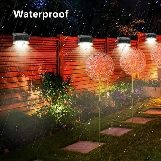 Luces solares para exteriores - Paquete de 4 - Blanco cálido - Resistentes al agua - Encendido automático