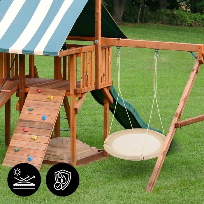 Swing - HyperMotion - Bird's Nest 100cm - 150kg Load Capacity - Comfort & Safety - Boho Beige