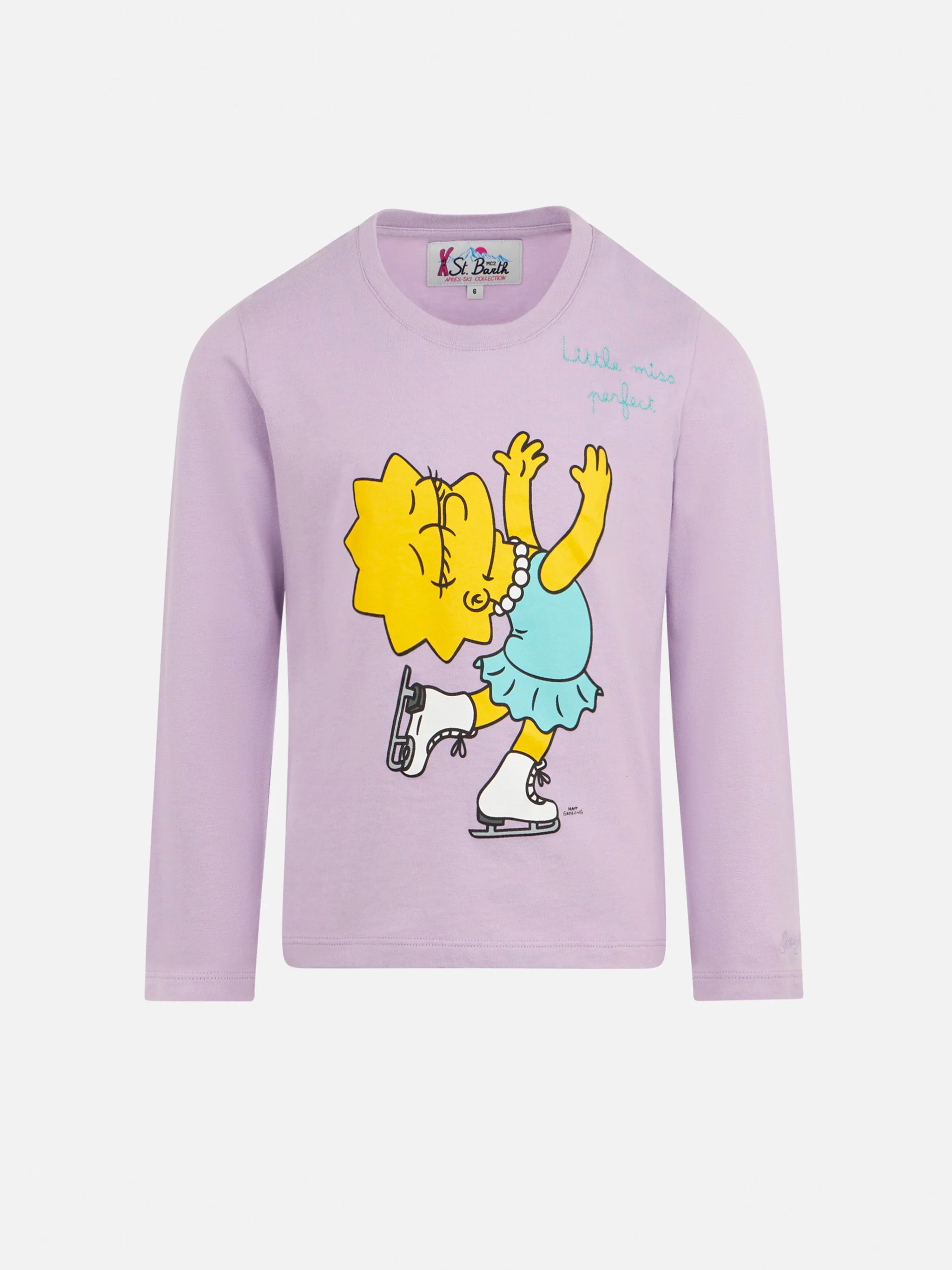 T-shirt van zwaar katoen voor meisjes met Lisa Simpson-print | EDITION