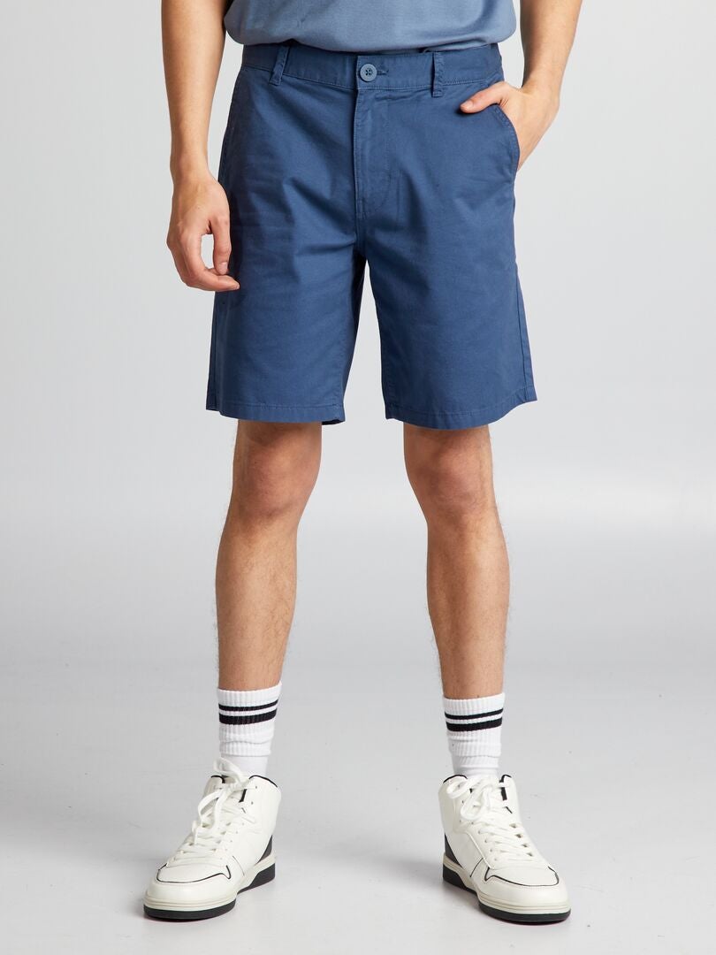 Bermudas de tela china de sarga - AZUL