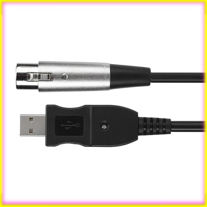 Cable de micrófono Keenso, cable USB a XLR para micrófono, conversión AD integrada con proyector de vídeo.