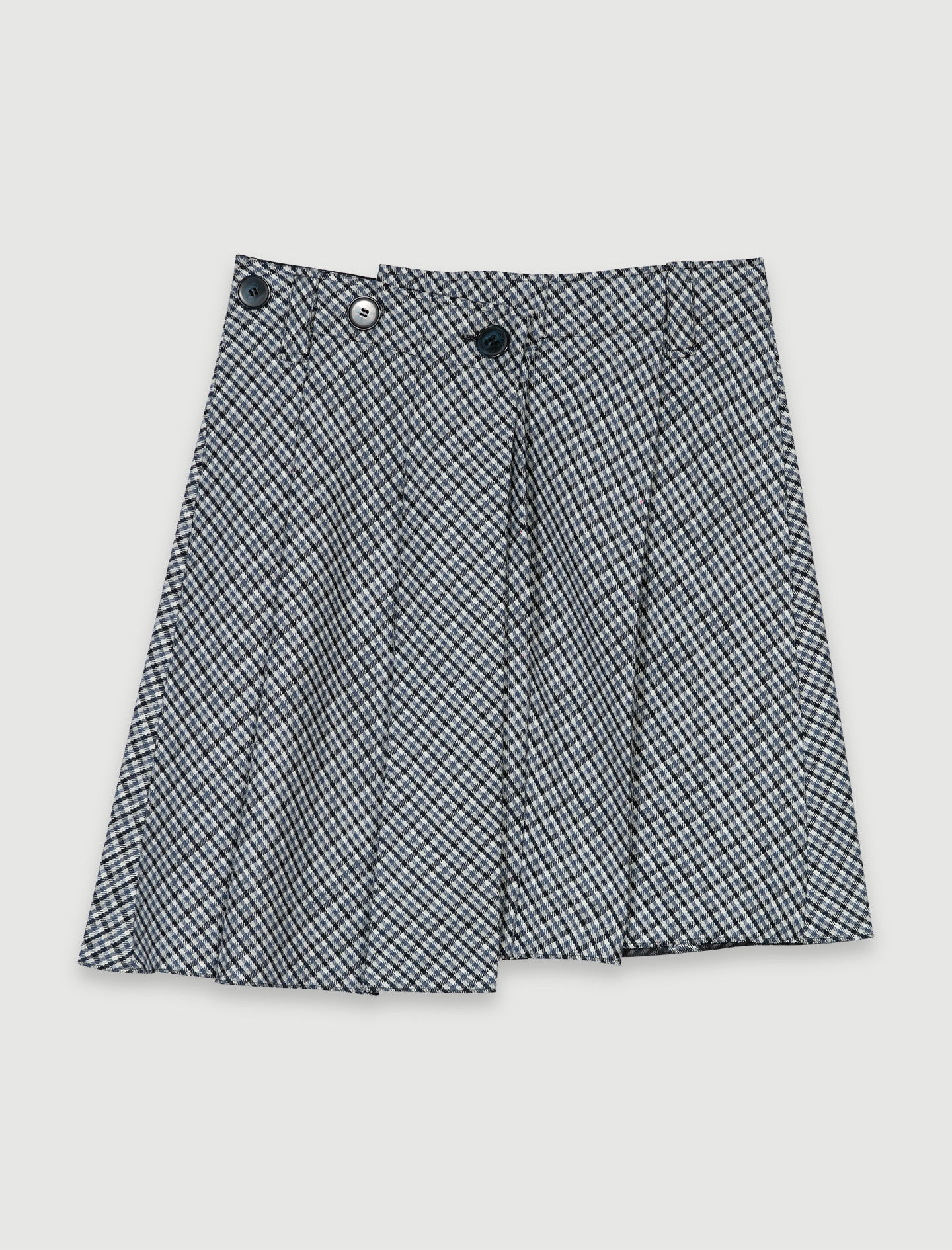 Asymmetrische rok - Blauw/grijs