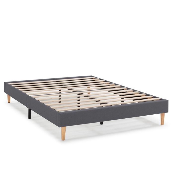 Sommier tapissier Aura 140x190 cm Gris Foncé, Hauteur 30 cm