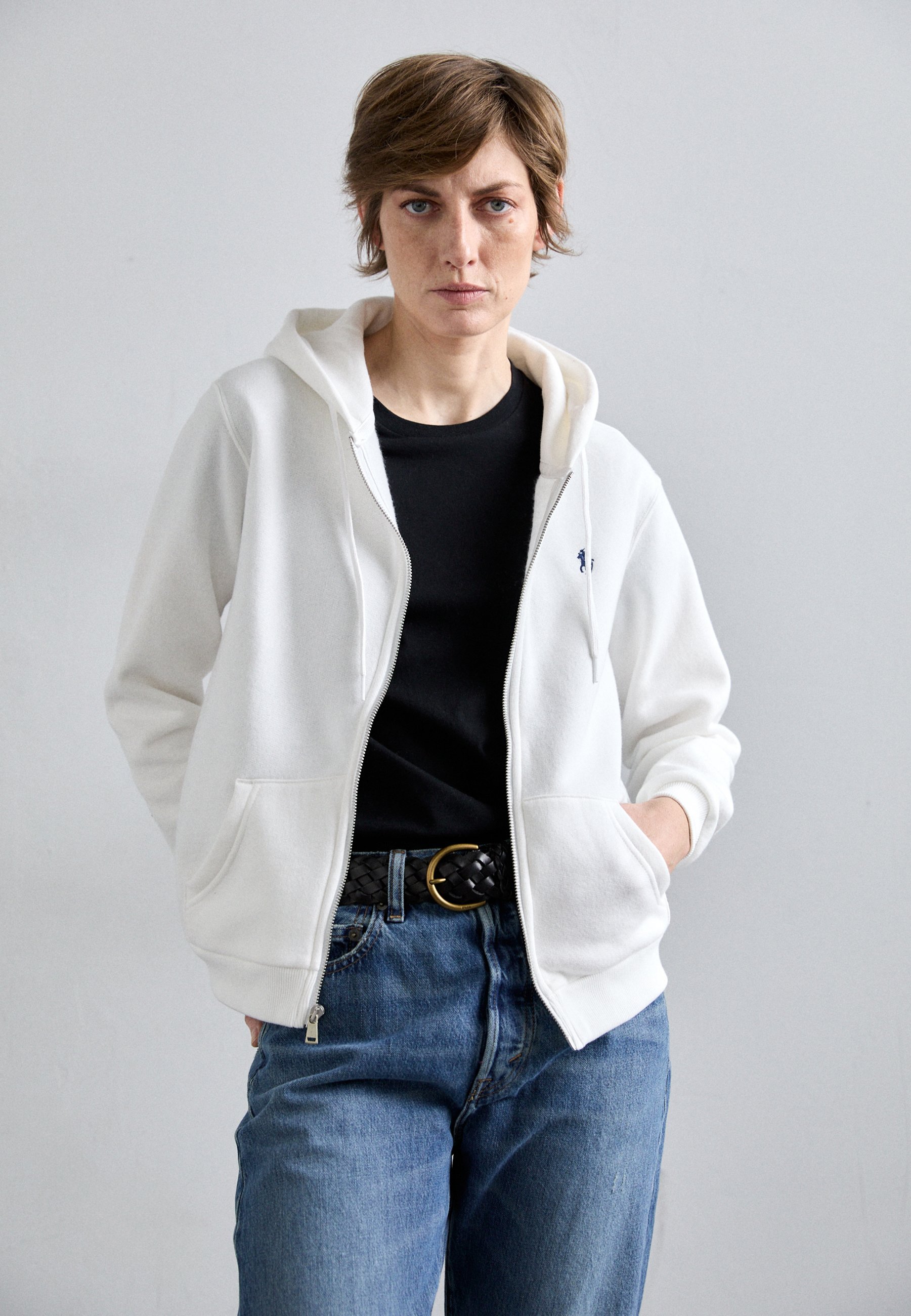 Polo Ralph Lauren FULL ZIP HOODIE - Zip-up sweatshirt - white
