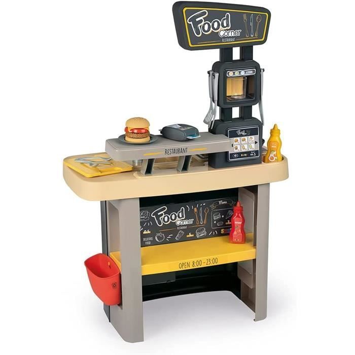 Smoby - Rincón de Comida - Cocina de Restaurante - Juguete de imitación con 29 accesorios