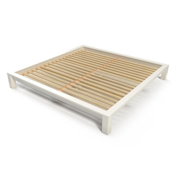 Muebles ABC - Cama tamaño king de 200 x 200 cm de madera - (Blanco - 200x200)