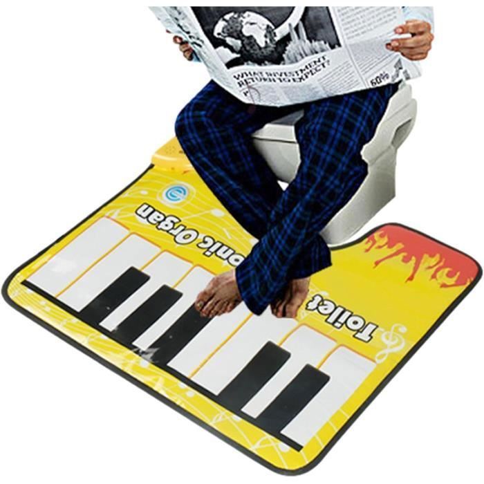 Alfombrilla para el inodoro, alfombrilla novedosa con sonido de piano, alfombrilla musical con forma de piano, alfombrilla con teclado de piano.