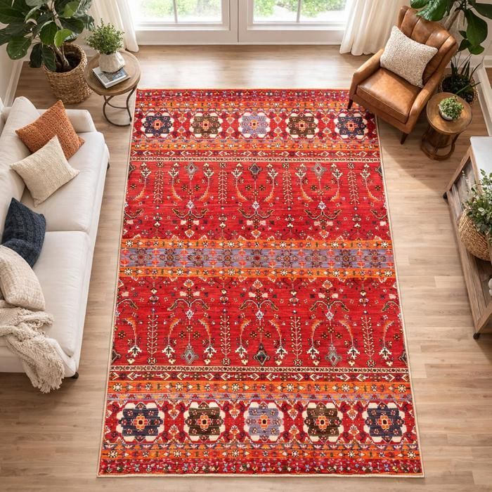 Living room rug 60x120 LYN11 Vintage A Red, easy to care for